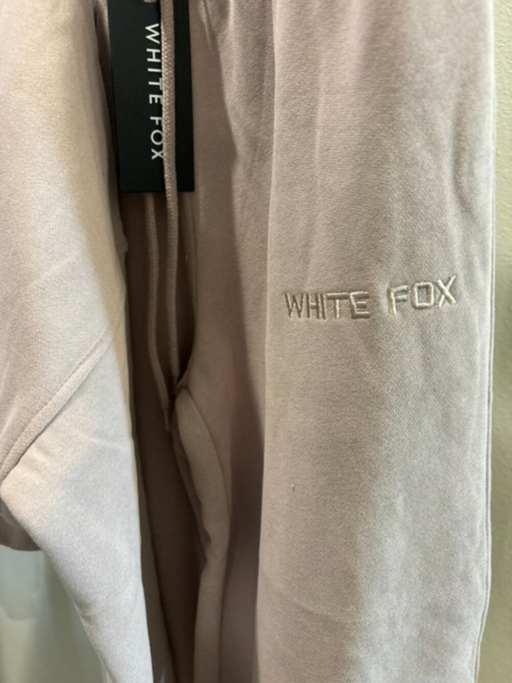NEW White Fox Stay Lifted Hoodie & Wide Leg Sweatpants Set Cinnamon XS/S - Picture 5 of 7